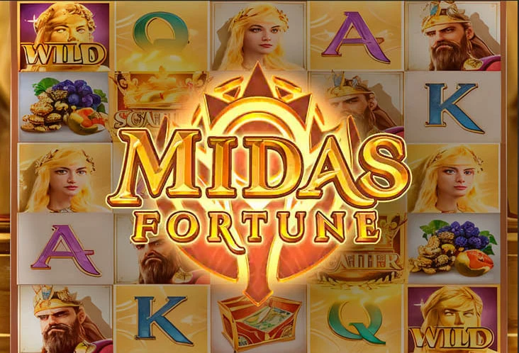 Jogando Midas Fortune no aplicativo móvel, com opções de download para Android e iOS